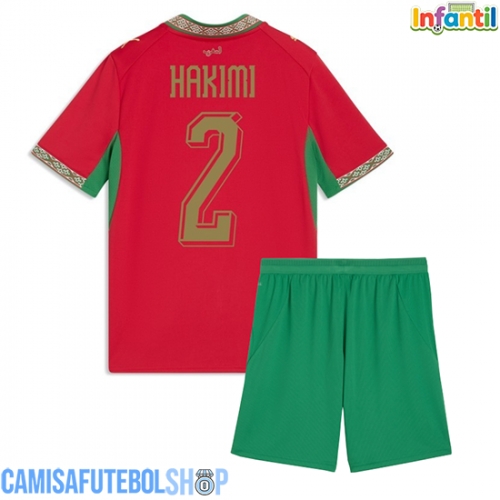 Camisa de time de futebol Marrocos Achraf Hakimi #2 Replicas 1º Equipamento Infantil Mundo 2026 Manga Curta (+ Calças curtas)